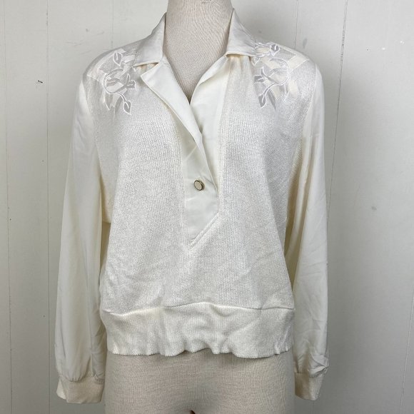 Vintage Philippe Marques Cream Embroidered Sweater - Picture 1 of 6